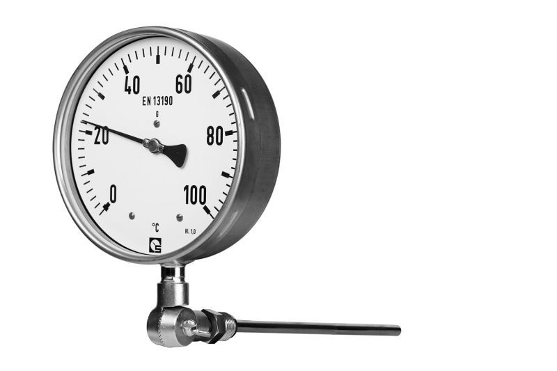 Gasfilled thermometers for temperatures between 80°C and +800°C